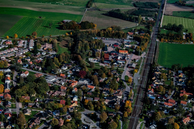Flygfoto över Stehag