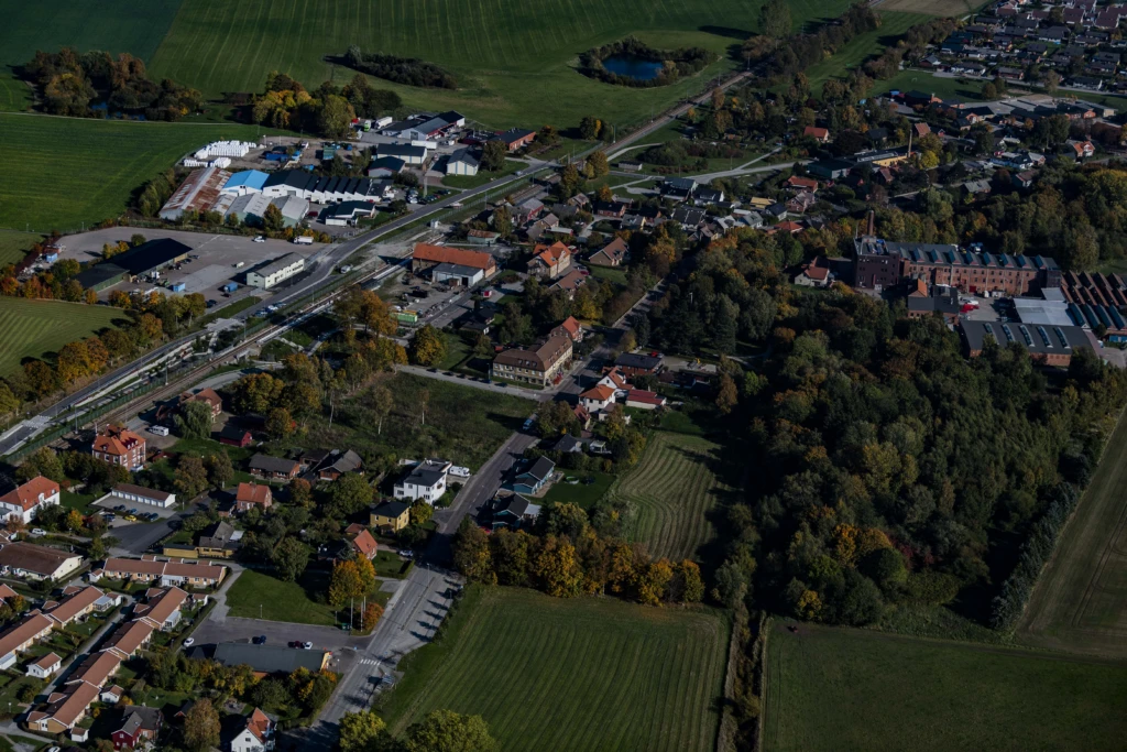 Flygfoto över Marieholm