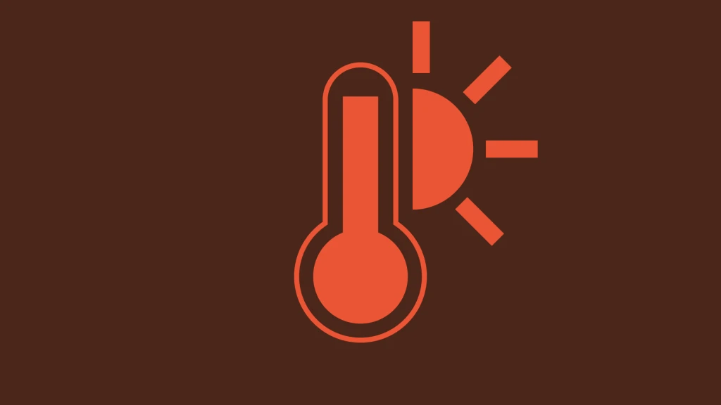 Illustration av en termometer och en sol