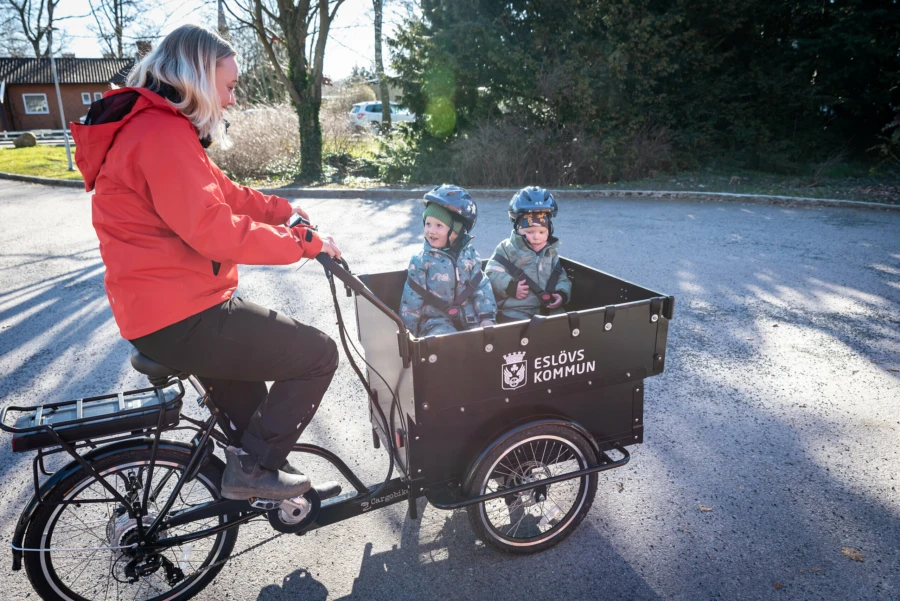 Ekebackens förskola sökte pengar från kommunens klimatväxlingsfond för att köpa in cykelbussar.