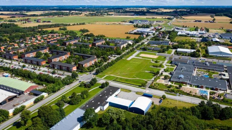 Flygbild som visar delar av Östra Eslöv