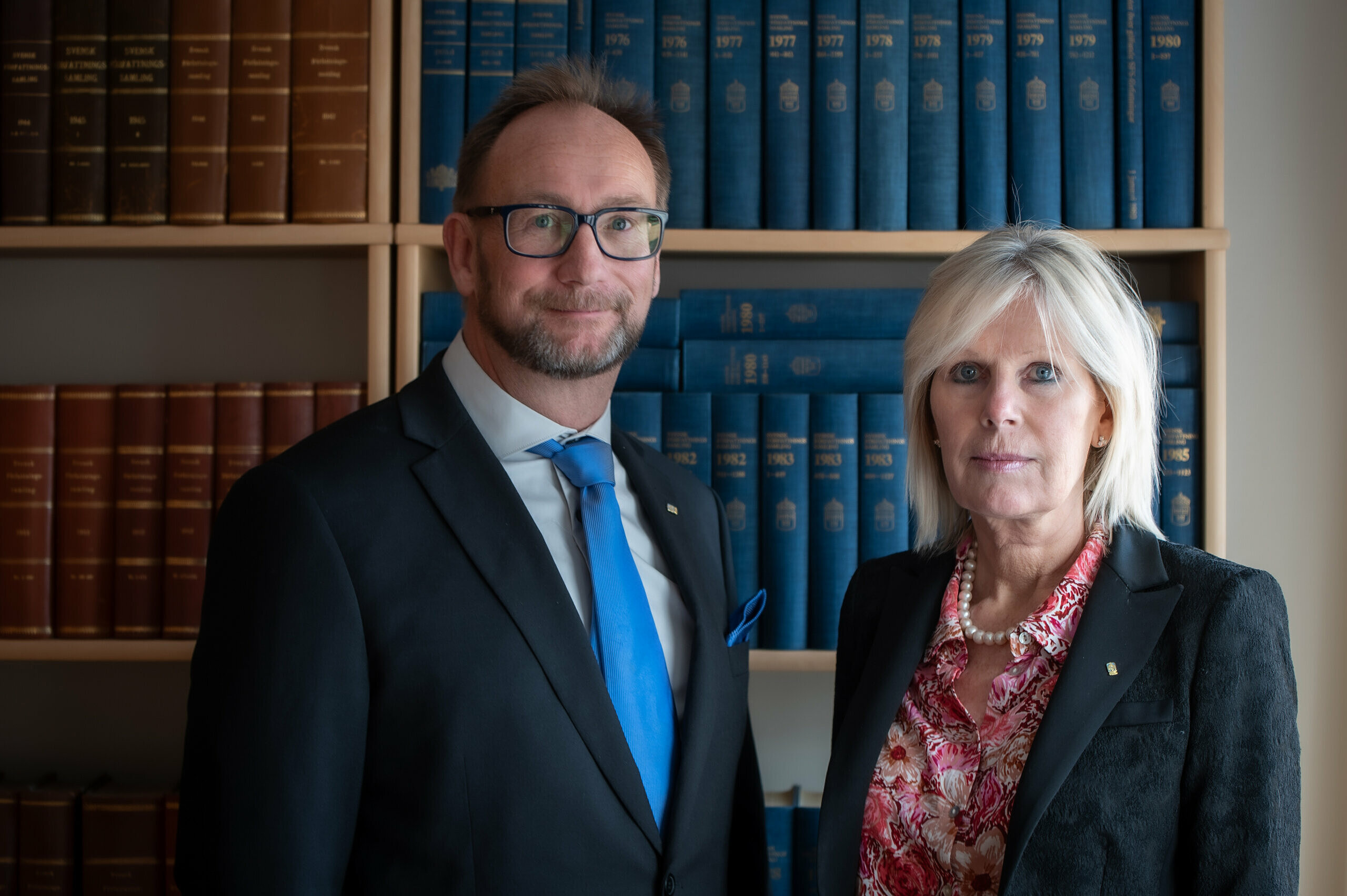 Johan Andersson (S), kommunstyrelsens ordförande, och Eva Hallberg, kommundirektör.