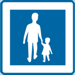 Skylt, gågata