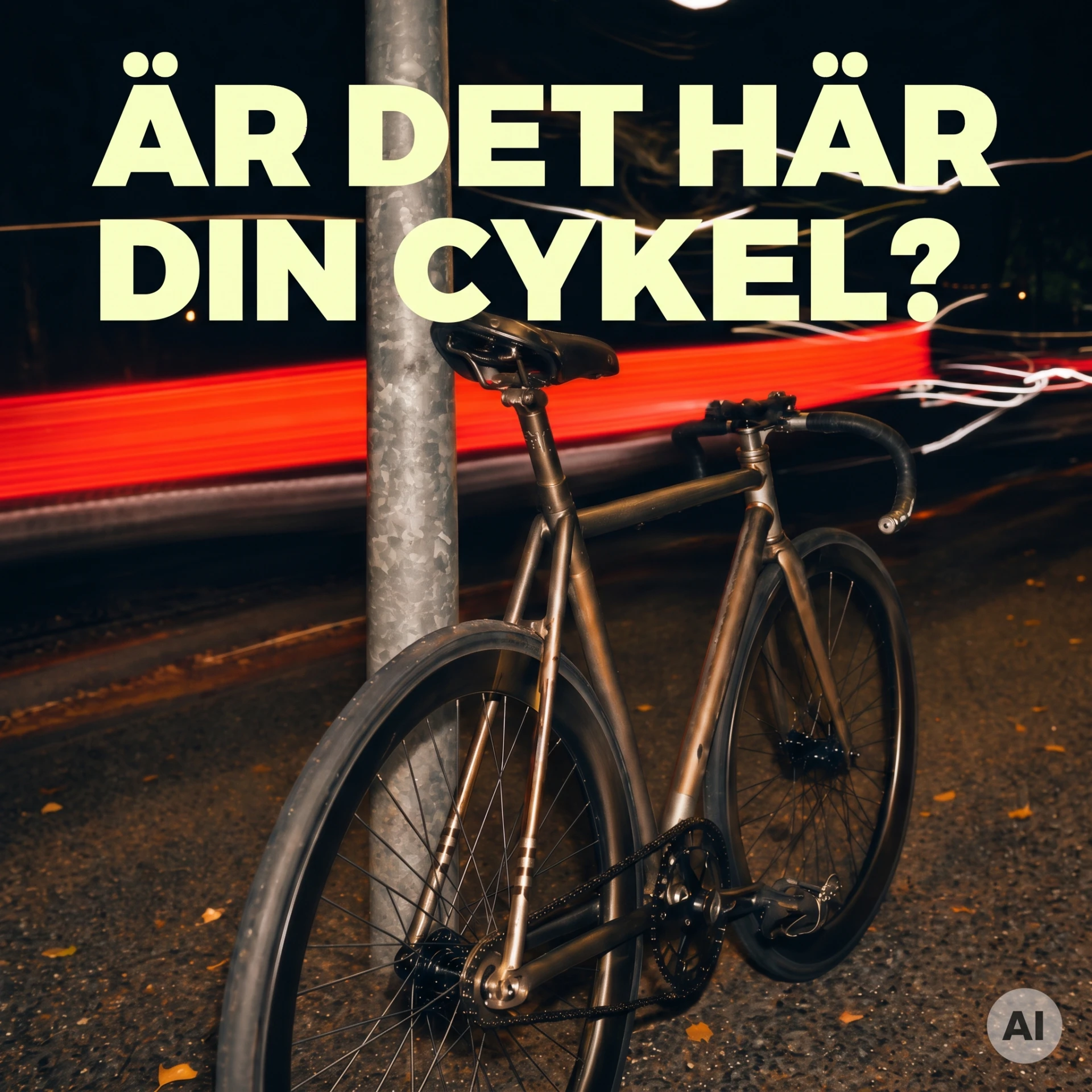 cykel vid lyktstolpe.