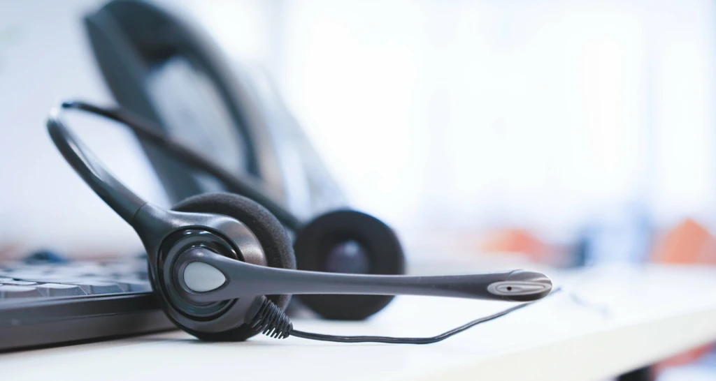 Närbild på ett headset