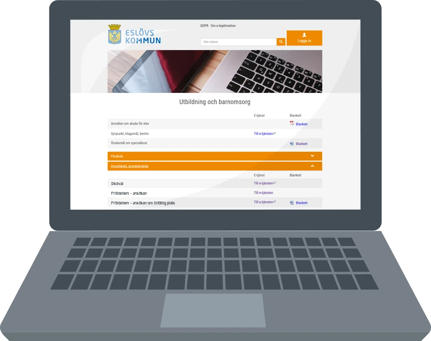 Illustrerad laptop