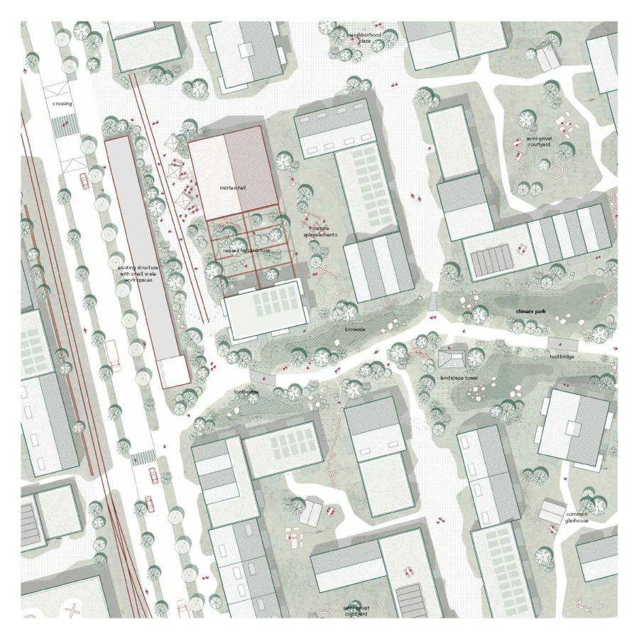 Karta över det framtida bostadsområdet i Eslöv