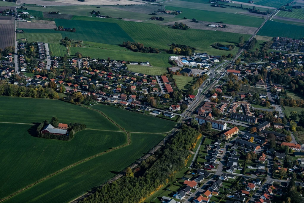 Flygbild över Marieholm