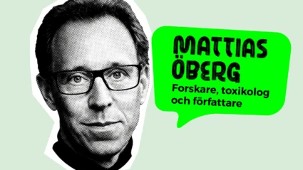 Bild på man med pratbubblan Mattias Öberg Forskare, toxikolog och författare