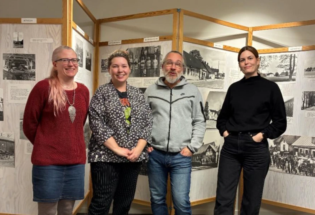fyra personer från byalaget i marieholm Från vänster: Jessica Abbot, Siri Ekelund, Daniel Gunnarsson och Filippa Goldring