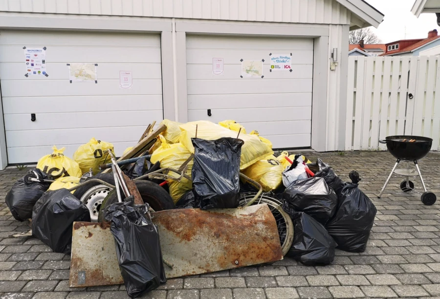 485 kg skräp samlades in under vårstädningen i Marieholm.