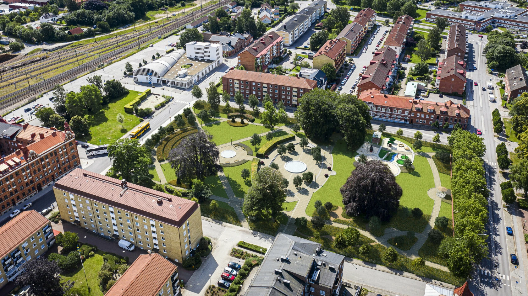 Så här ska stadsparken se ut efter ombyggnaden.