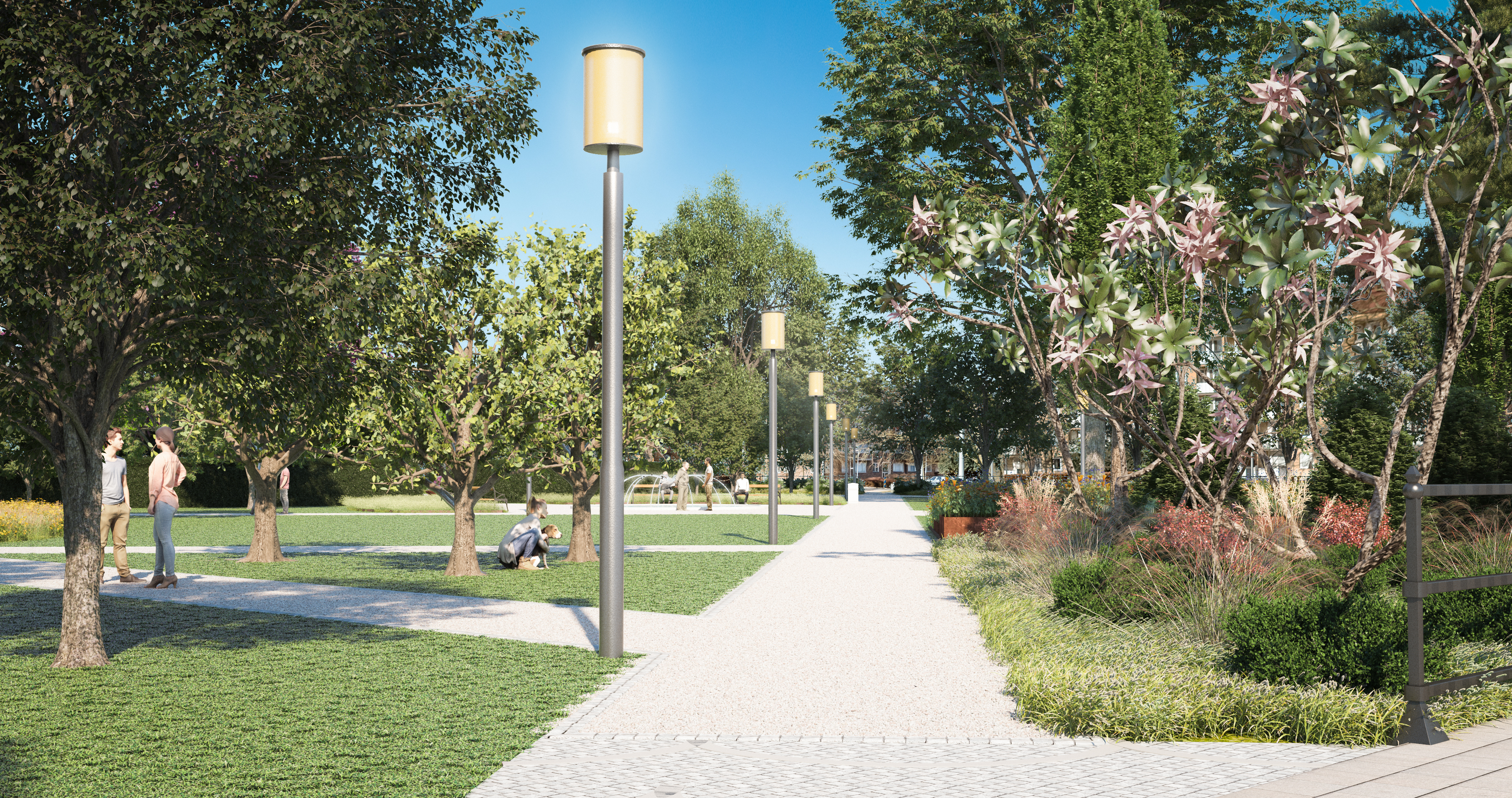 Vy &ouml;ver Stadsparken i Esl&ouml;v.