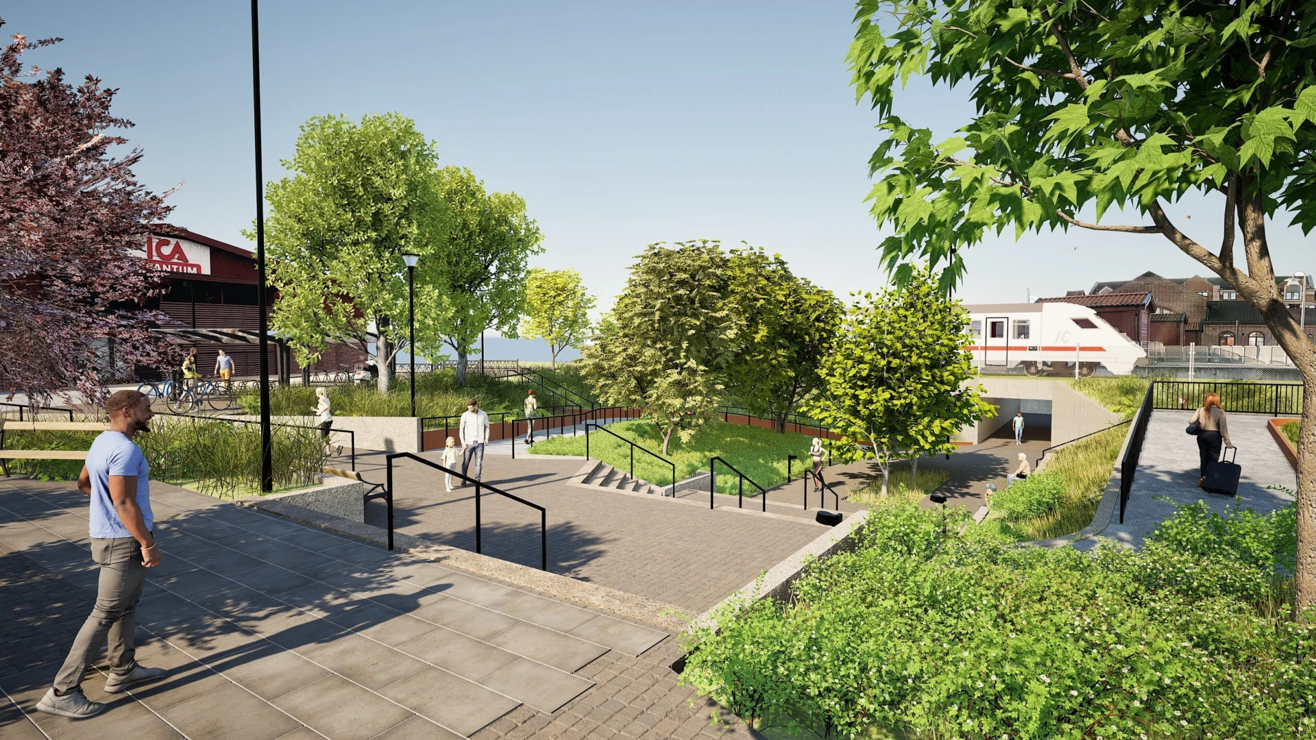Stinstorget vid stationen i Eslöv byggs om för att bli grönare och mer tillgänglig.