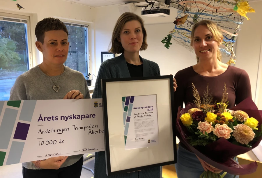 F&ouml;rskoll&auml;rarna Caroline Wahlgren, Charlotte Svensson och Ellinor &Aring;hman &auml;r &Aring;rets nyskapare i Esl&ouml;vs kommun.