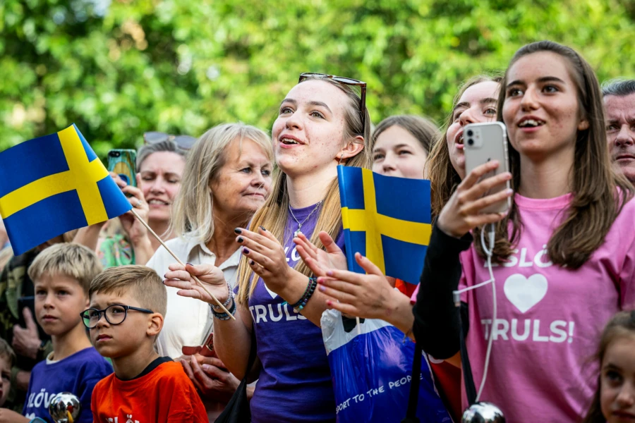Feststämningen var på topp i Eslövs centrum.