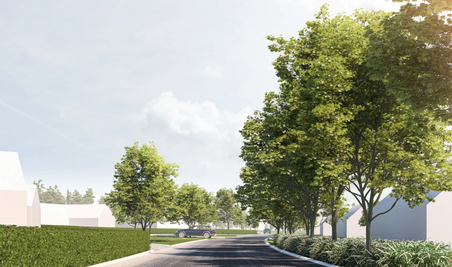 Visionsbild f&ouml;r framtida stadsdelen L&aring;ng&aring;kra i Esl&ouml;v.